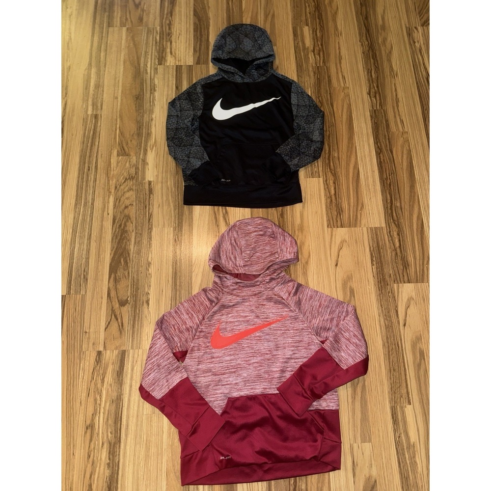 Nike Boys M Medium 10/12 Dri-fit Hooded Sweatshirt Lot Of 2 Hoodie